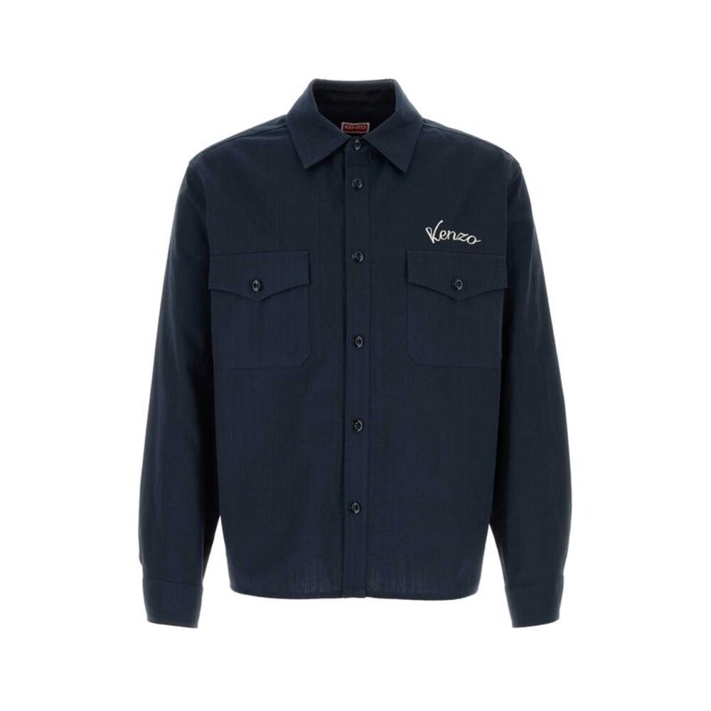 Kenzo Men Navy Blue Cotton Shirt